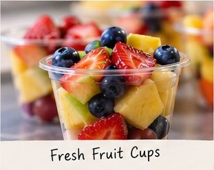 Fresh fruit cup with berries and pineapple